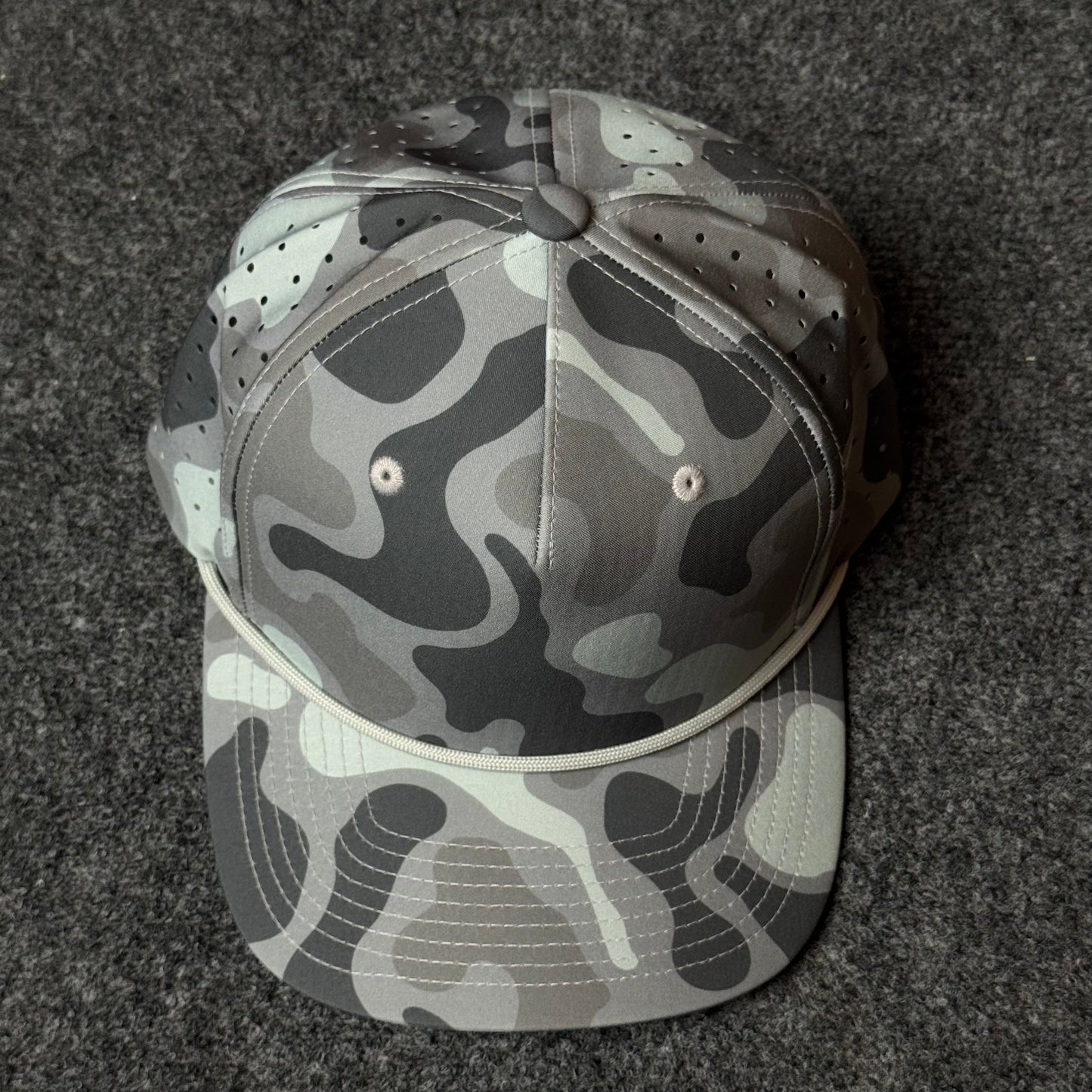 PRO Performance Rope Trucker Cap with  Grey and Charcoal Urban Camo
