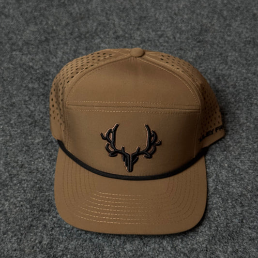 PRO Buck Shed Flatty 2.0 (7-Panel Rope Trucker style) in Coyote / Tan Cap