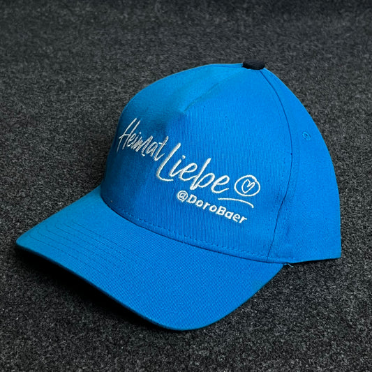 HeimatLiebe Baseball Cap – Electric Blue with White Script