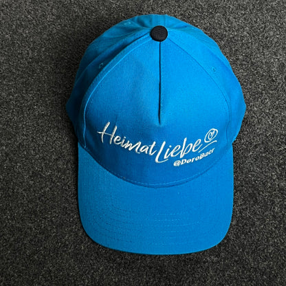 HeimatLiebe Baseball Cap – Electric Blue with White Script