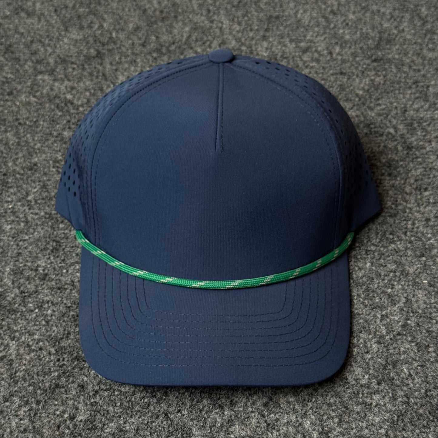 Navy Blue and Green Rope Performance Cap