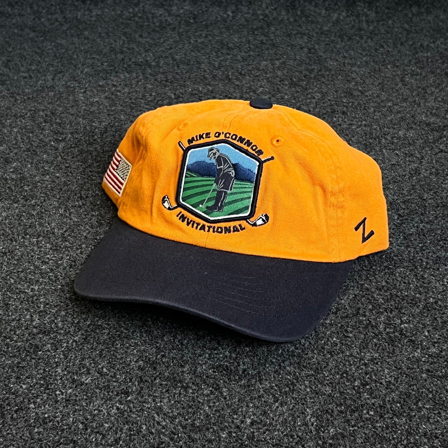 Unstructured Dad Cap – Gold & Navy (“Mike O’Donnell Invitational”)