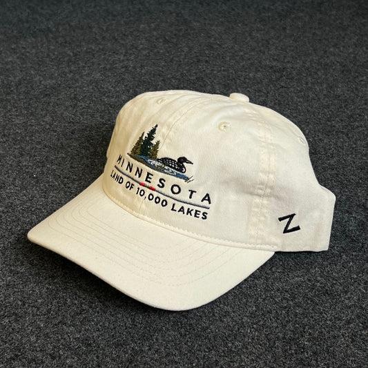 Unstructured Dad Cap – Cream “Minnesota • Land of 10,000 Lakes”