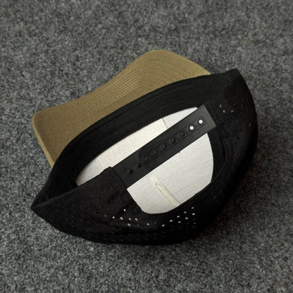 Brown and Black Thin Blue Line US Flag Performance Cap