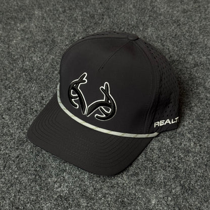 Black and White Realtree Antler Performance Rope Cap