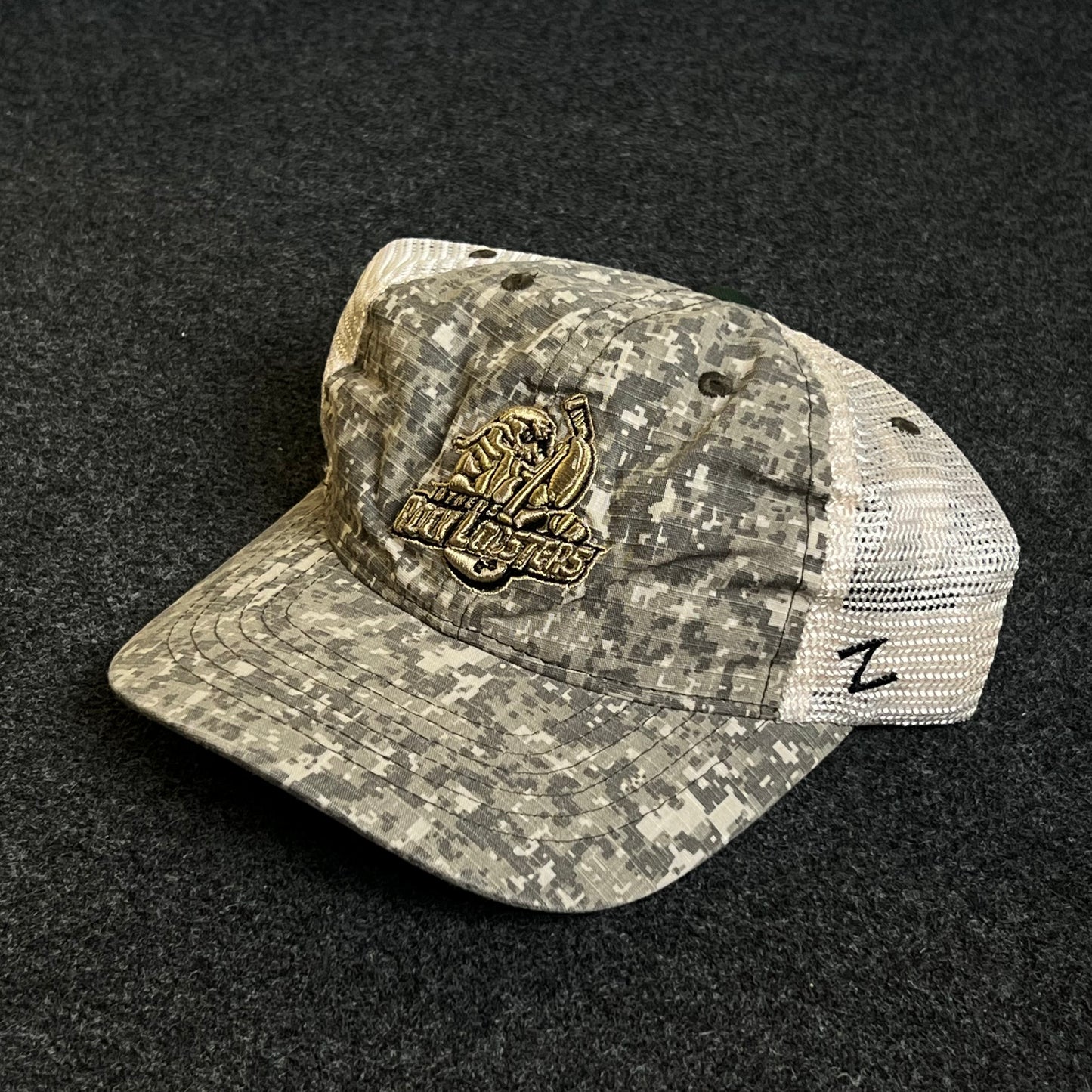 Mesh Trucker Cap – Digital Camo & Khaki Mesh (“Fort Sill” Crest)