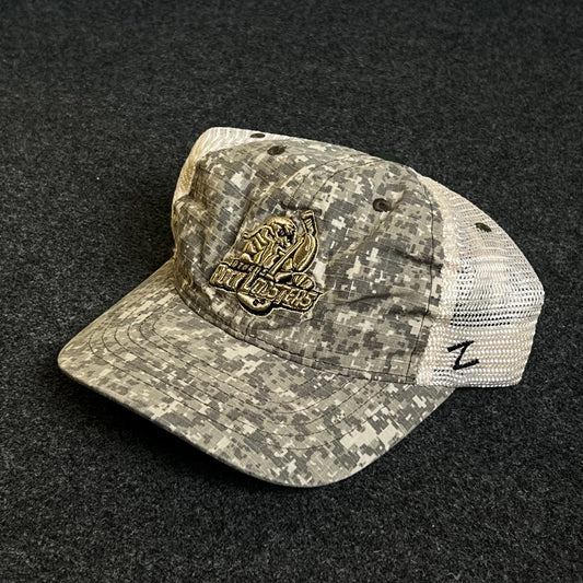 Mesh Trucker Cap – Digital Camo & Khaki Mesh (“Fort Sill” Crest)