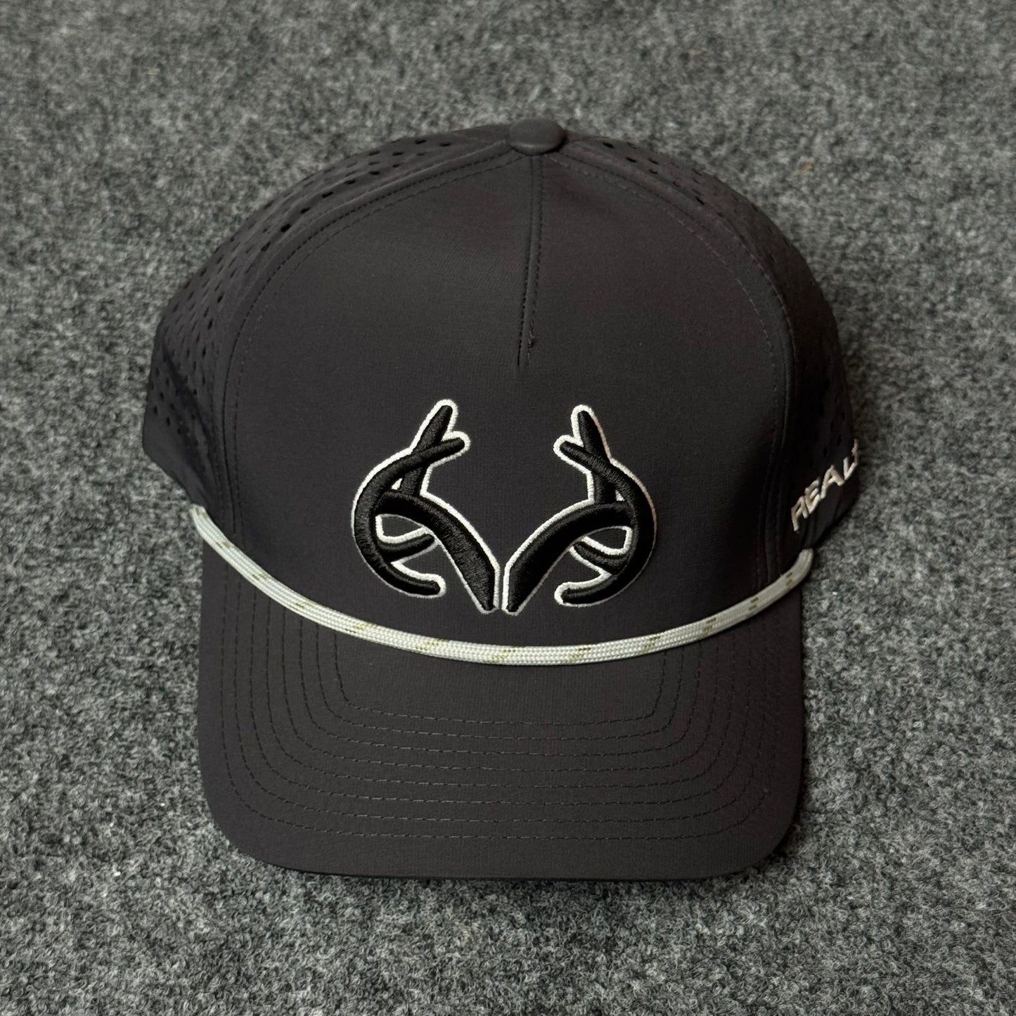 Black and White Realtree Antler Performance Rope Cap