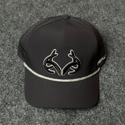 Black and White Realtree Antler Performance Rope Cap