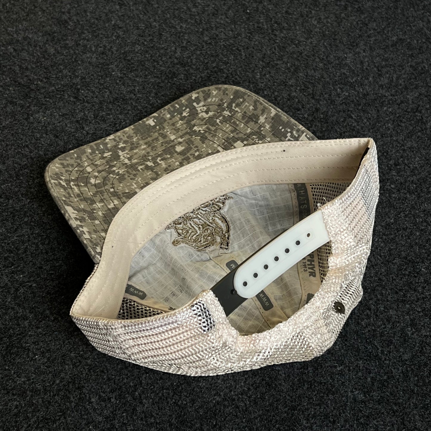Mesh Trucker Cap – Digital Camo & Khaki Mesh (“Fort Sill” Crest)