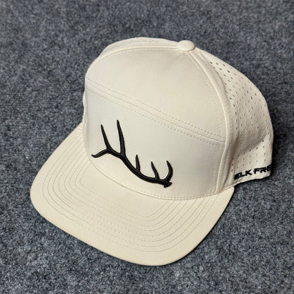 Cream and Black Single Antler Performance Cap