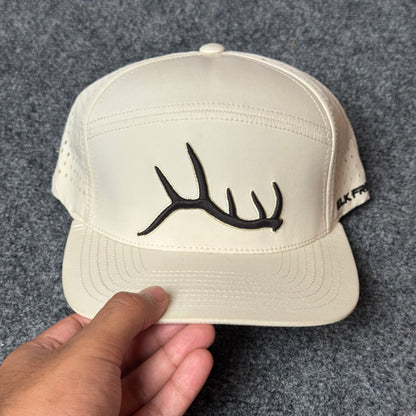 Cream and Black Single Antler Performance Cap