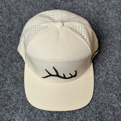 Cream and Black Single Antler Performance Cap