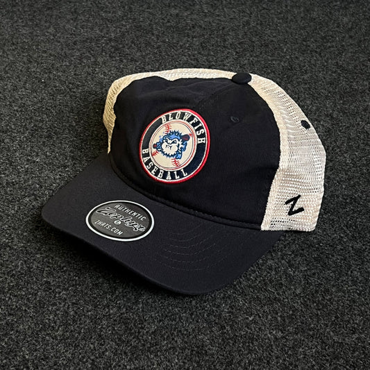Gonzaga Bulldogs Mesh Trucker Cap – Navy & White Mesh (Round Patch)