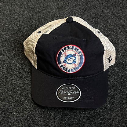 Gonzaga Bulldogs Mesh Trucker Cap – Navy & White Mesh (Round Patch)
