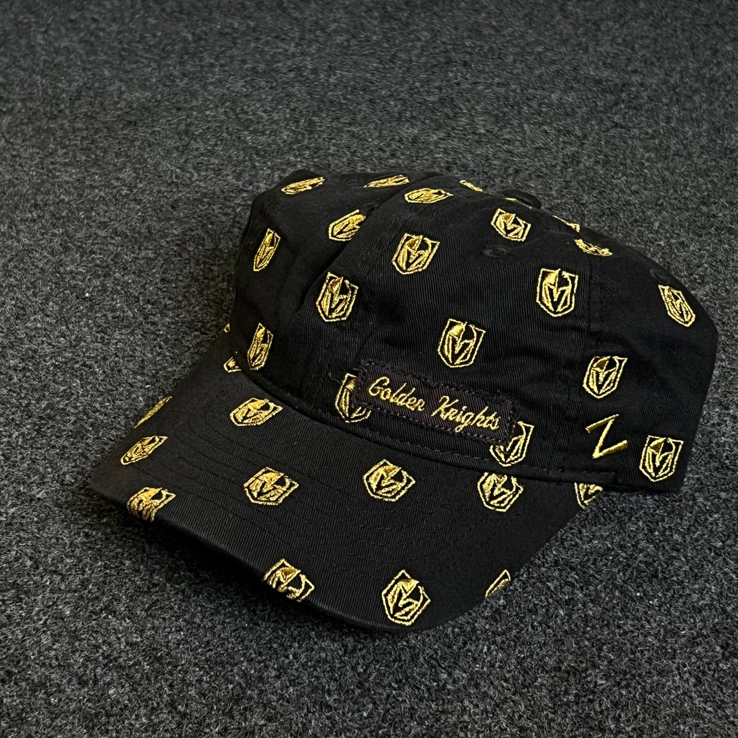 Unstructured Cadet Cap – Black with Gold “Golden Knights” Pattern