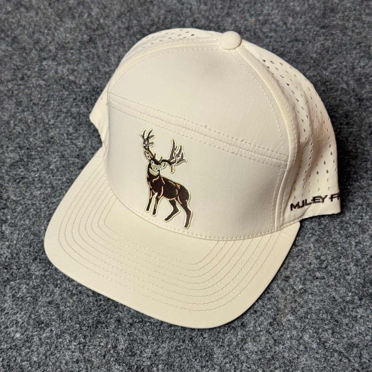 Cream and Brown Full Deer Performance Cap
