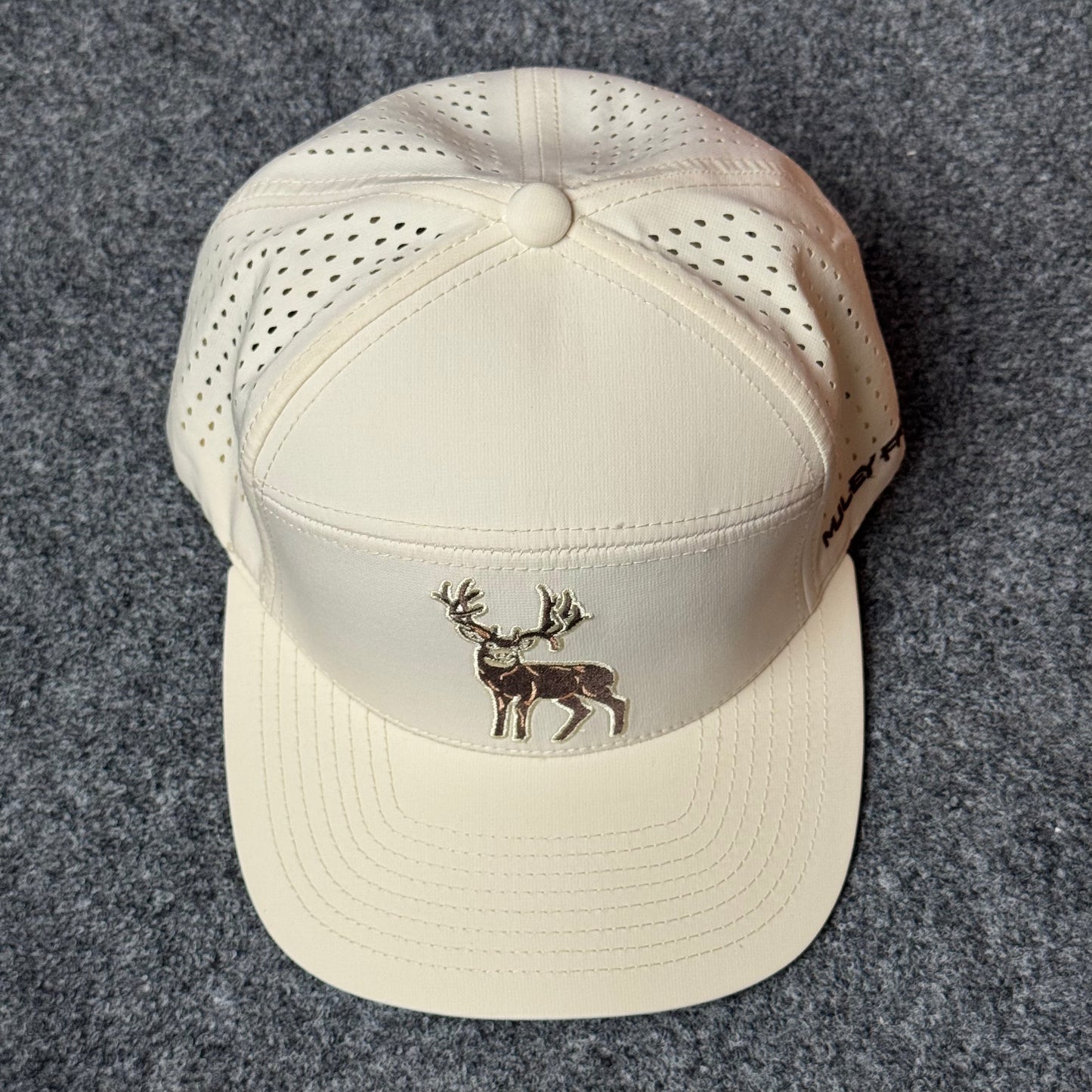 Cream and Brown Full Deer Performance Cap