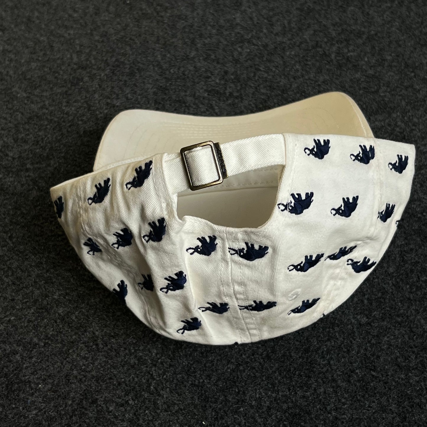 Unstructured Cadet Cap – Cream with Navy Mammoth Pattern (“Mammoth, CA” Patch)
