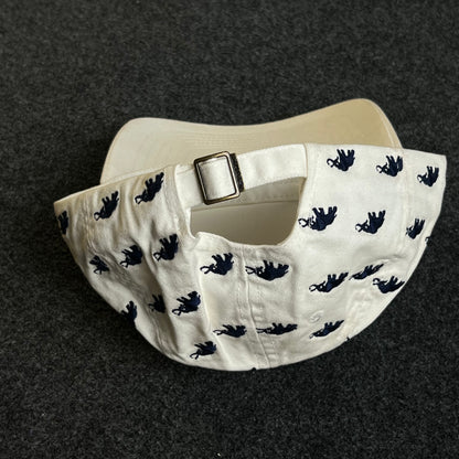 Unstructured Cadet Cap – Cream with Navy Mammoth Pattern (“Mammoth, CA” Patch)