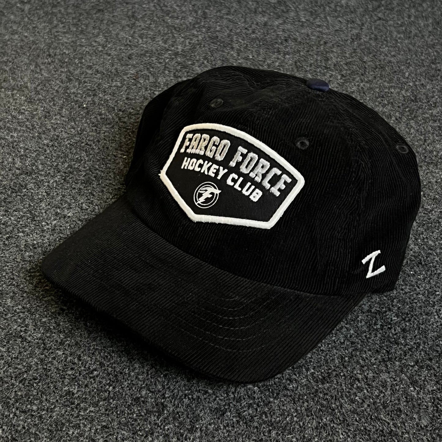 Unstructured Dad Cap – Black “Fargo Force Hockey Club”