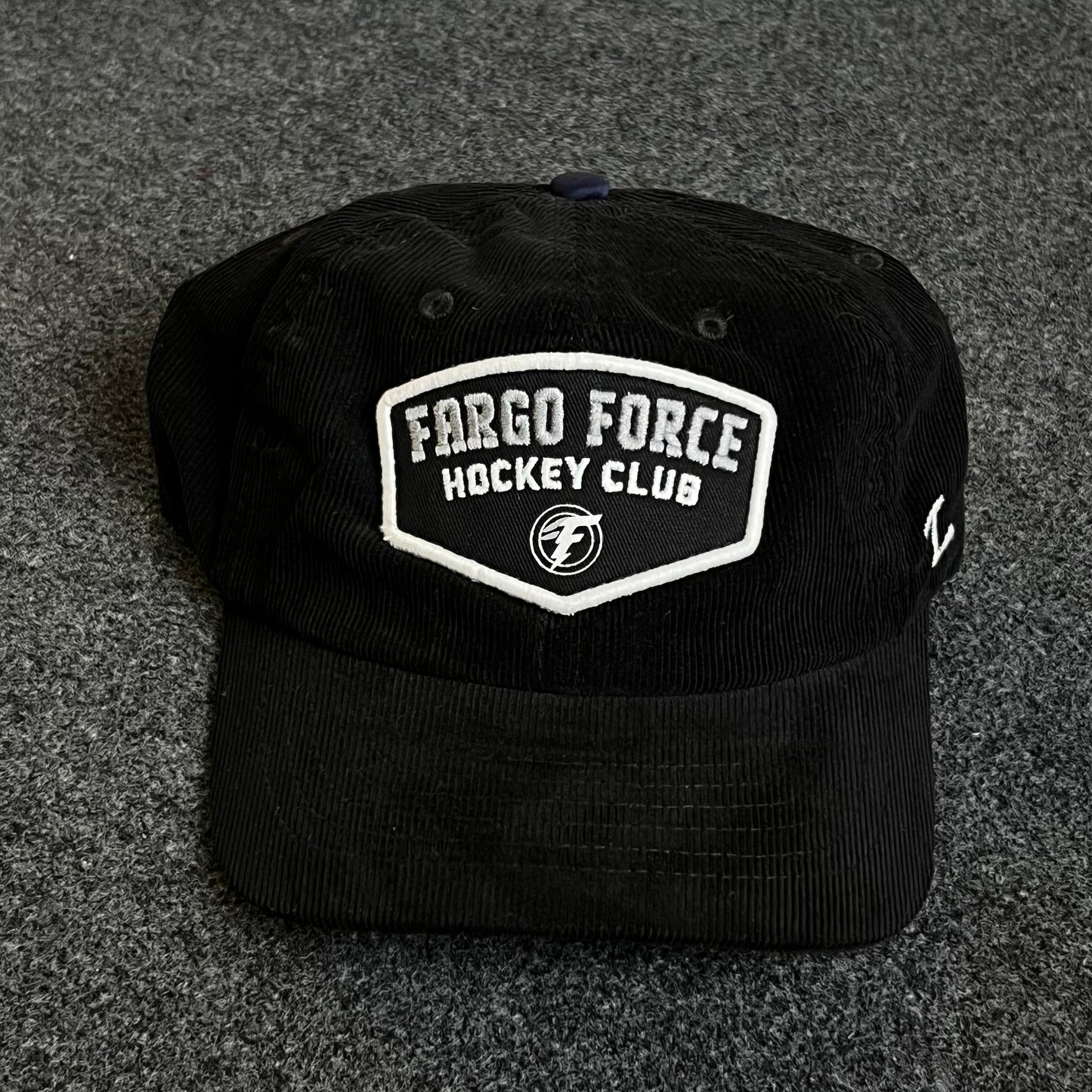Unstructured Dad Cap – Black “Fargo Force Hockey Club”