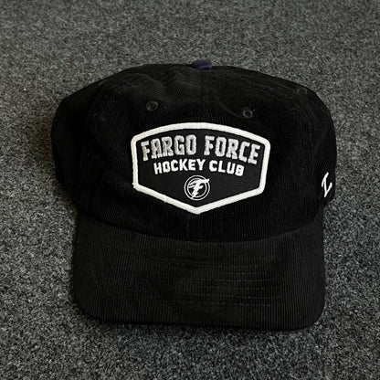 Unstructured Dad Cap – Black “Fargo Force Hockey Club”