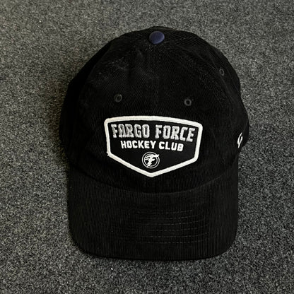 Unstructured Dad Cap – Black “Fargo Force Hockey Club”