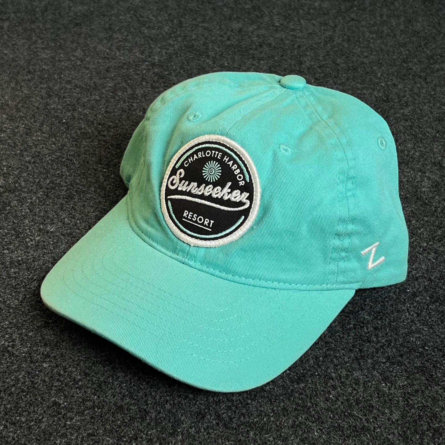 Unstructured Dad Cap – Aqua Teal (Round Patch)