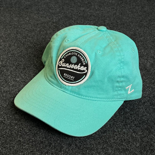 Unstructured Dad Cap – Aqua Teal (Round Patch)