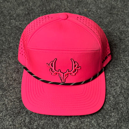 Muley Freak PRO Logo Rope Flatty Cap (in the Hot Pink colorway)