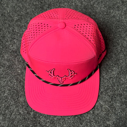Muley Freak PRO Logo Rope Flatty Cap (in the Hot Pink colorway)