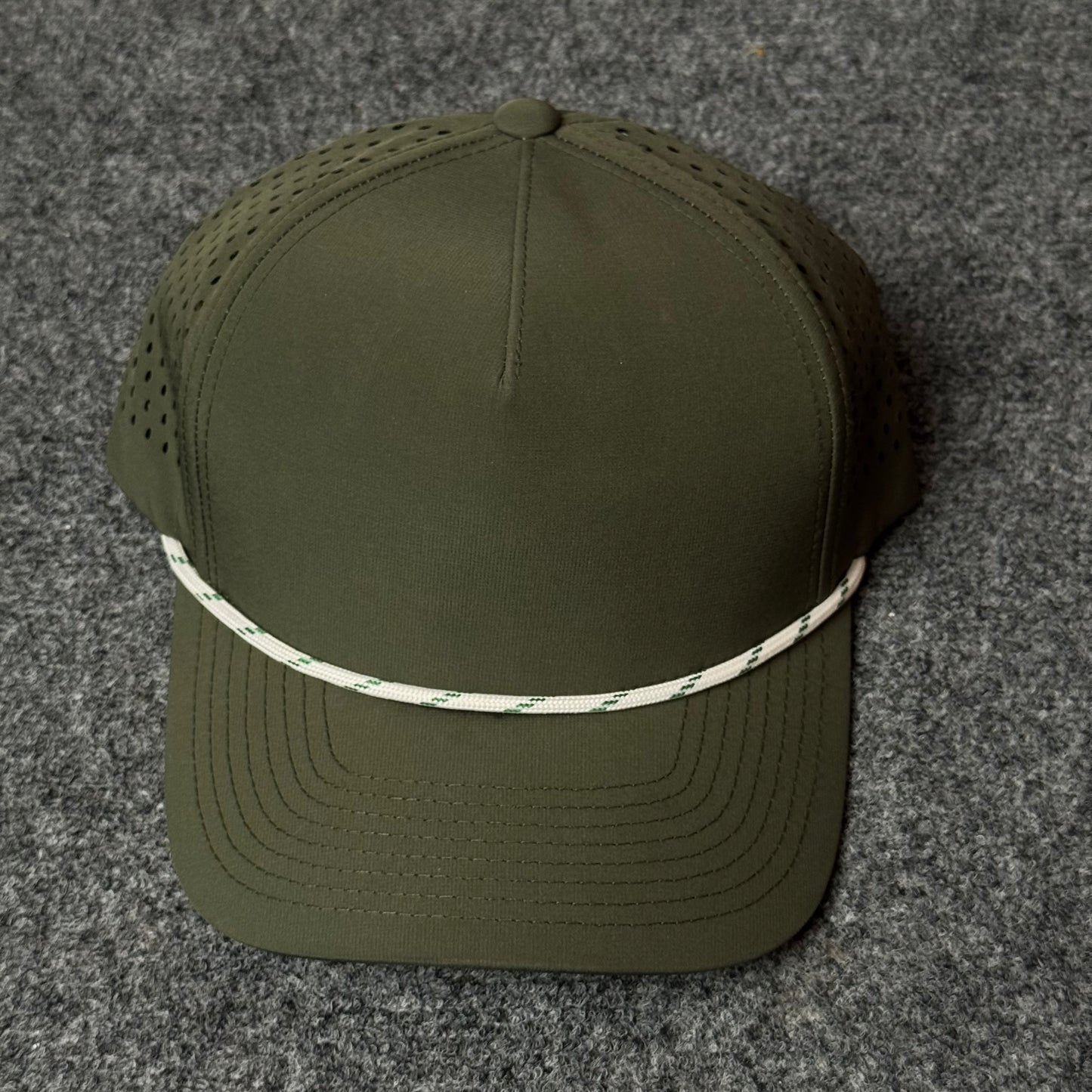 Blank Richardson 355 Laser Perf Performance Rope Cap (in the Loden / OD Green colorway)