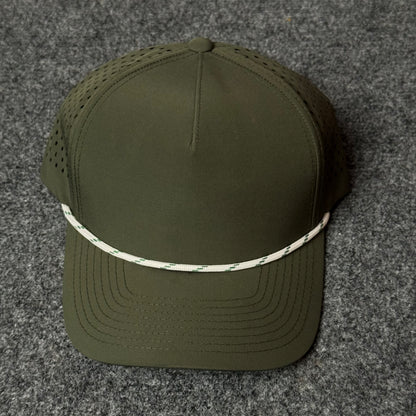 Blank Richardson 355 Laser Perf Performance Rope Cap (in the Loden / OD Green colorway)