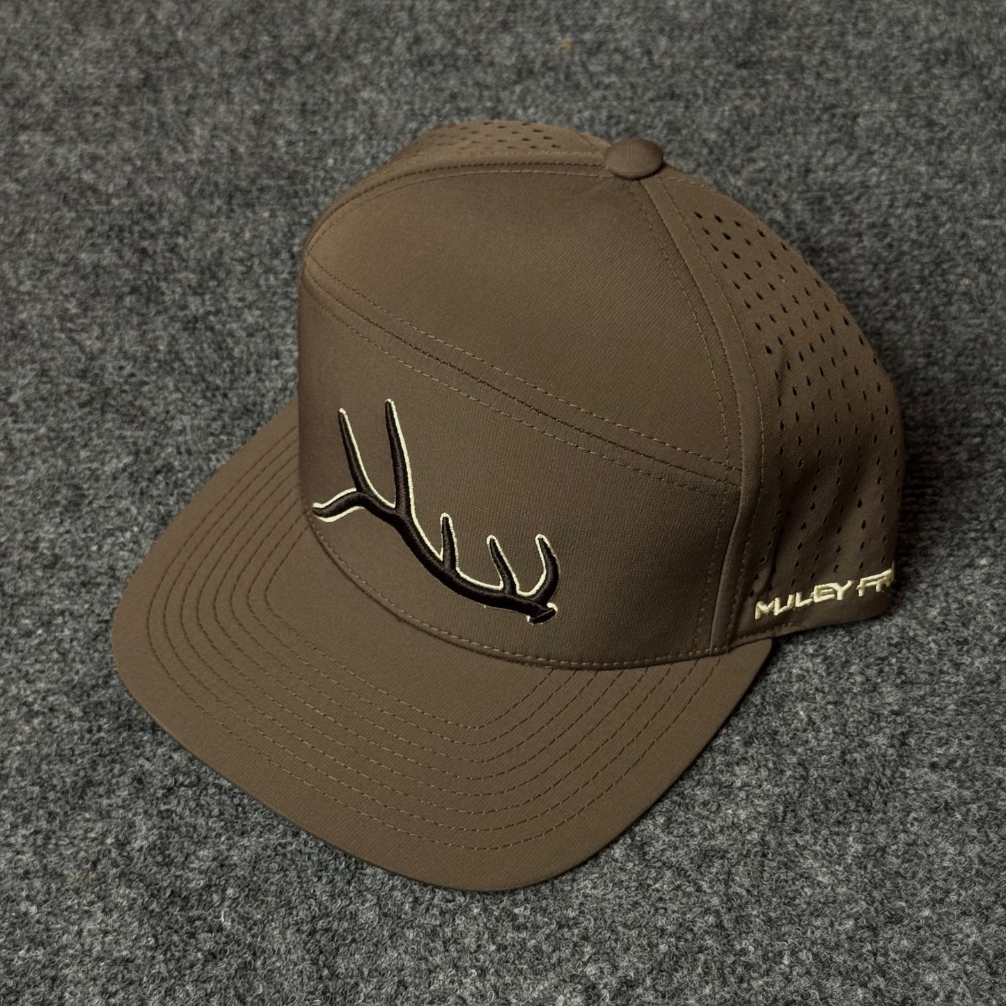 Muley Freak PRO Muley Shed Flatty Cap (in the dark Brown colorway)