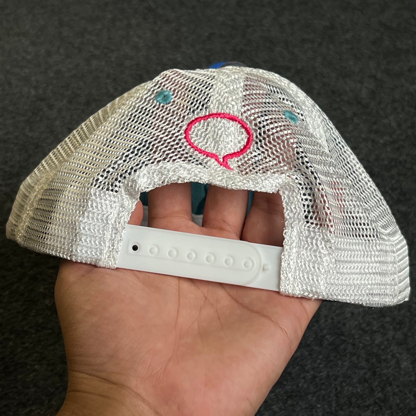 Mesh Trucker Cap – Teal, Gray & White Mesh (Frayed Minnesota Patch)