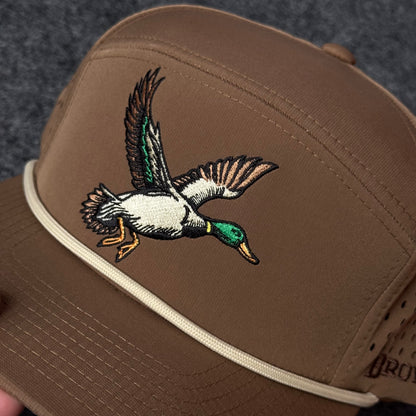 Brown and Cream Flying Duck Performance Rope Cap