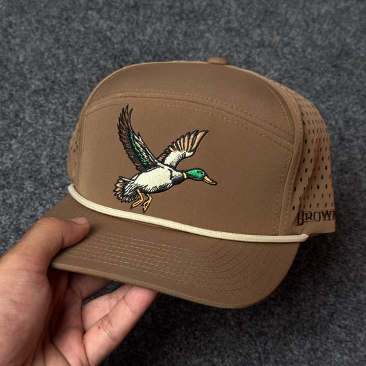 Brown and Cream Flying Duck Performance Rope Cap