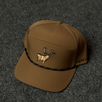 Tan and Black Mule Deer Performance Rope Cap