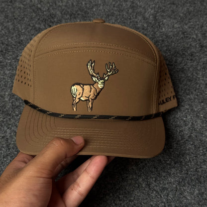 Tan and Black Mule Deer Performance Rope Cap