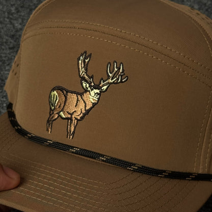 Tan and Black Mule Deer Performance Rope Cap