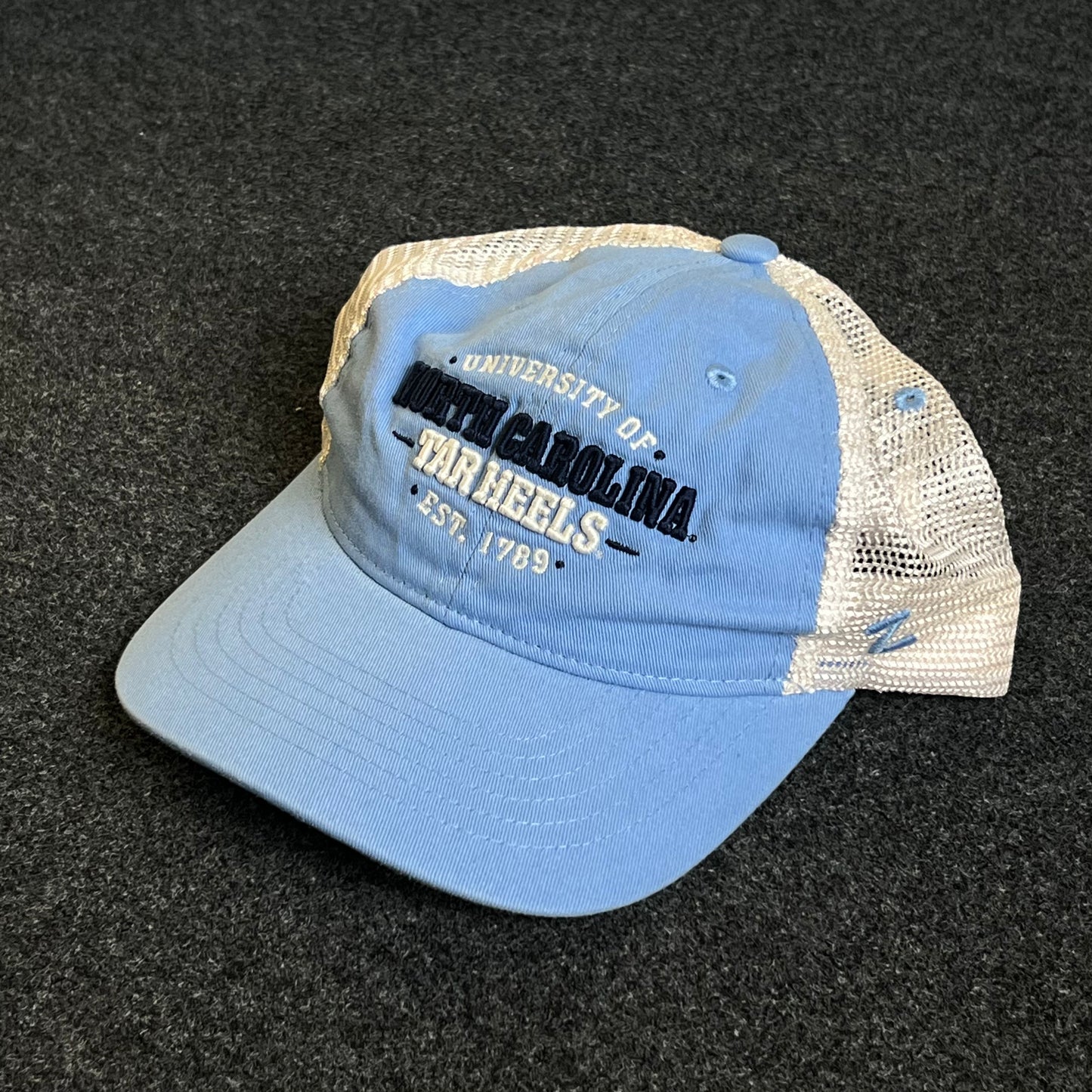 UNC Tar Heels Mesh Trucker Cap – Carolina Blue & White Mesh (Distressed)