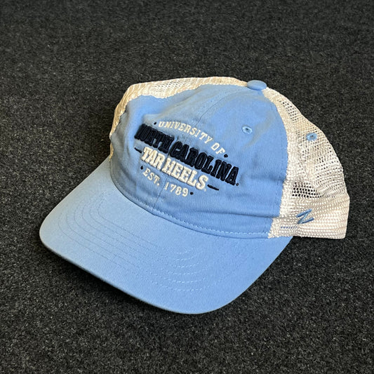 UNC Tar Heels Mesh Trucker Cap – Carolina Blue & White Mesh (Distressed)