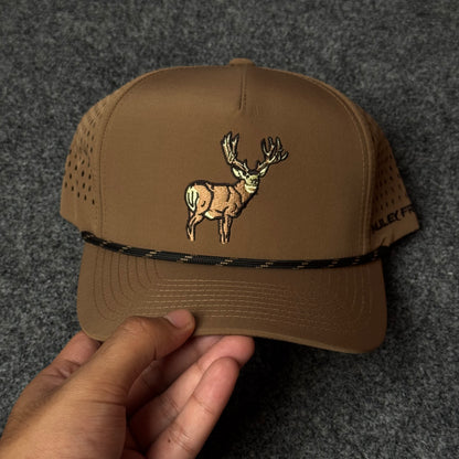 Muley Freak PRO Legend Buck Rope Trucker Cap (in the Brown colorway)