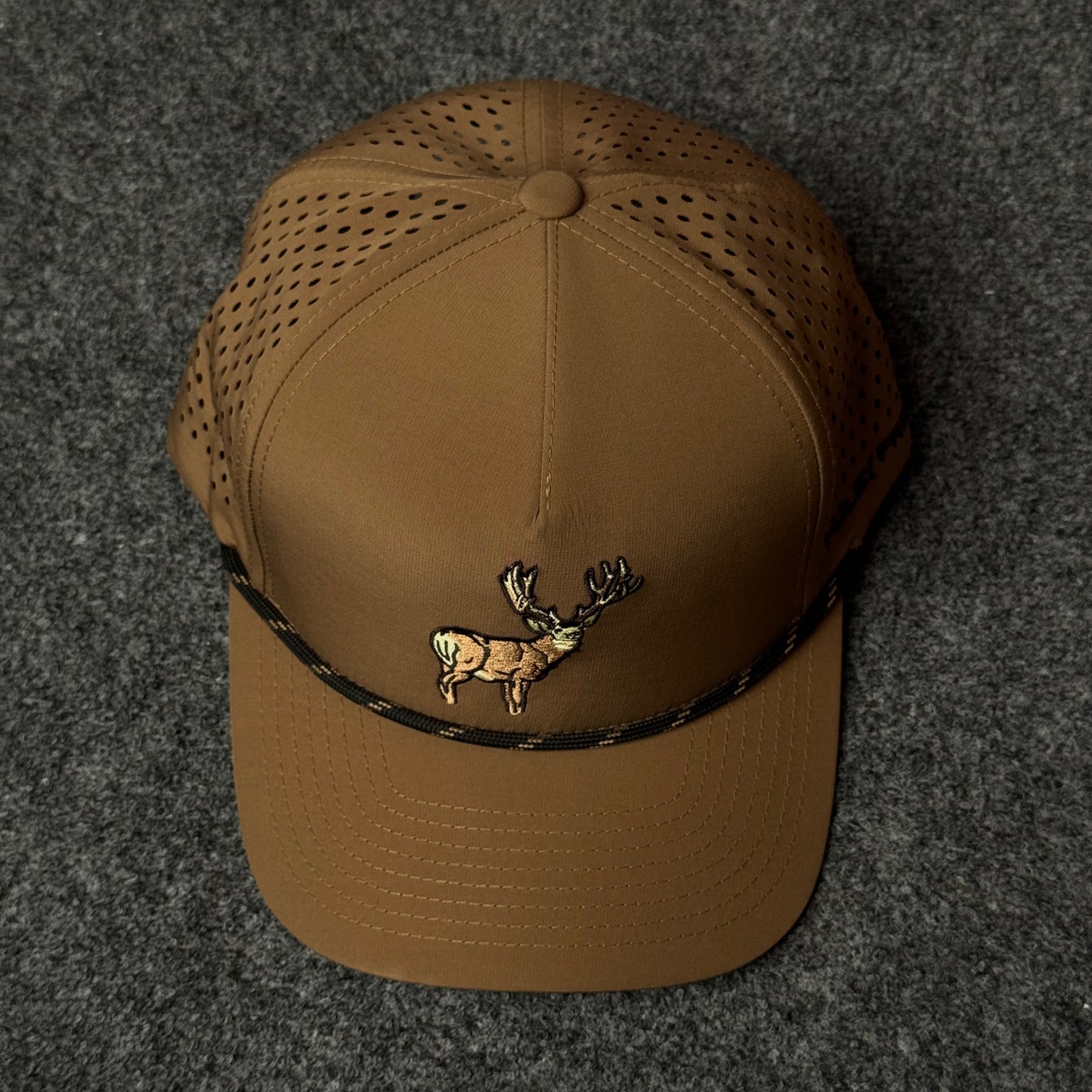 Muley Freak PRO Legend Buck Rope Trucker Cap (in the Brown colorway)