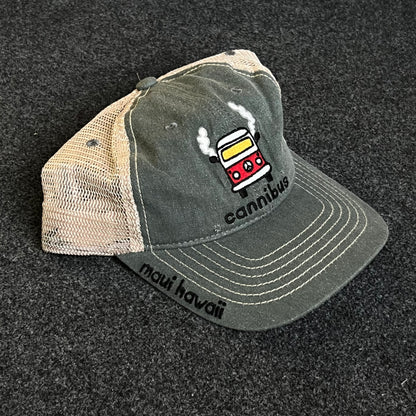Mesh Trucker Cap – Sage Green & Khaki Mesh (“cannibus” Van Patch)