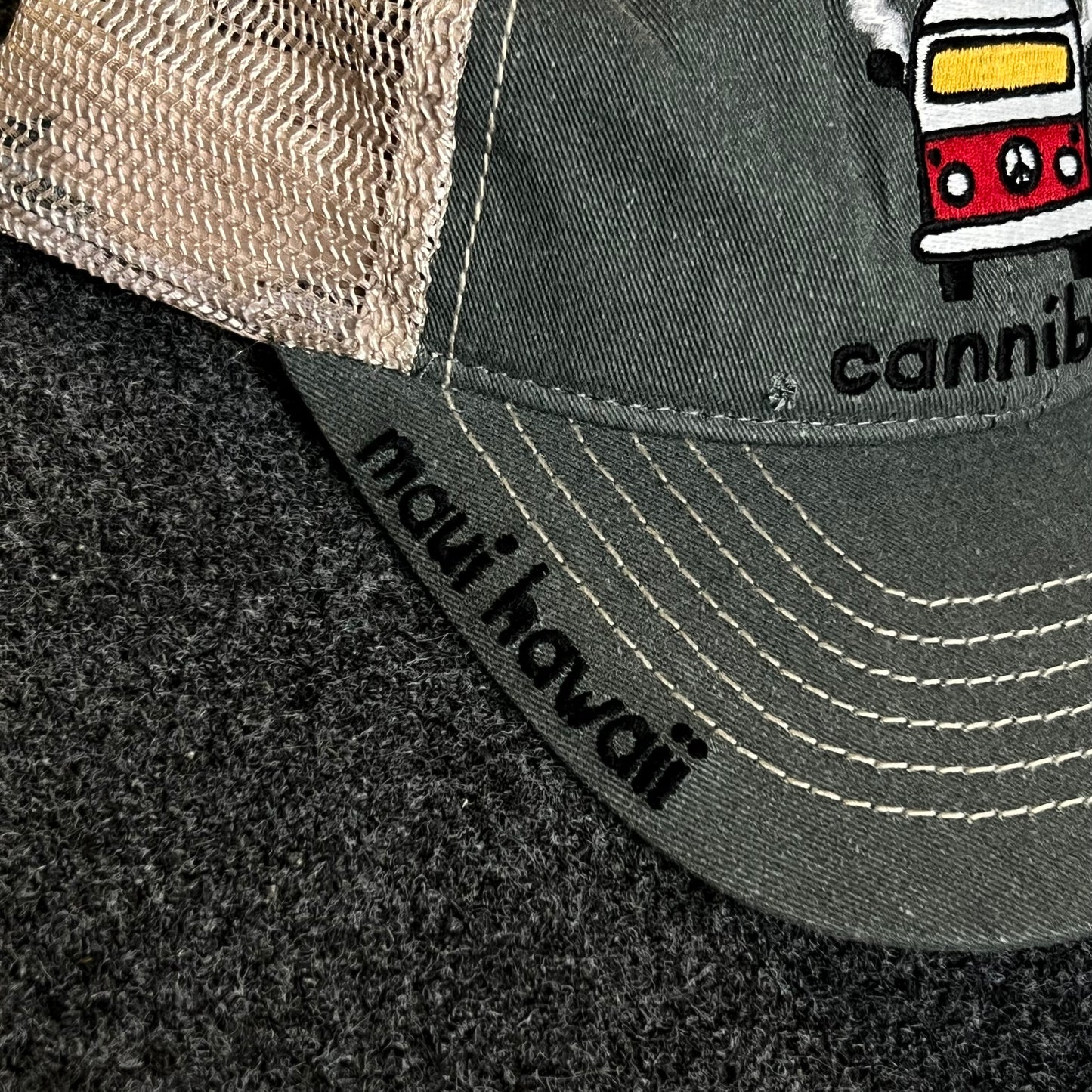 Mesh Trucker Cap – Sage Green & Khaki Mesh (“cannibus” Van Patch)