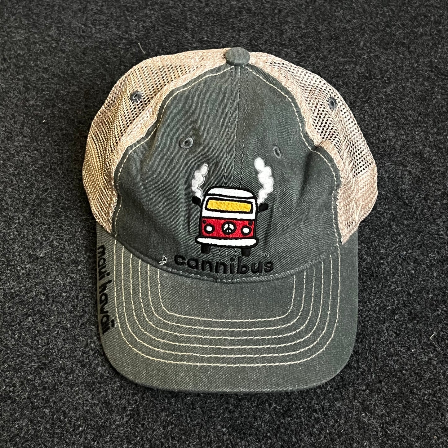 Mesh Trucker Cap – Sage Green & Khaki Mesh (“cannibus” Van Patch)