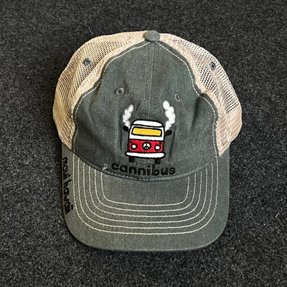 Mesh Trucker Cap – Sage Green & Khaki Mesh (“cannibus” Van Patch)