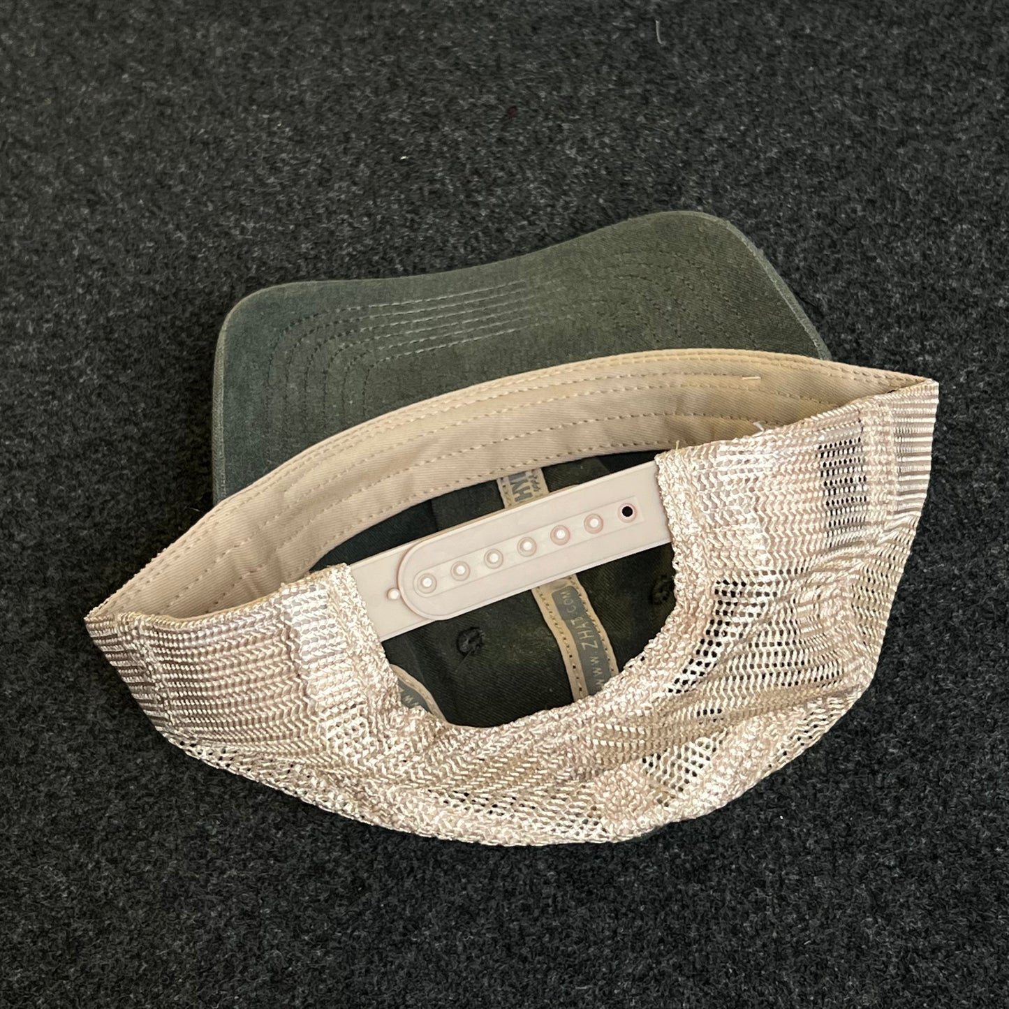 Mesh Trucker Cap – Sage Green & Khaki Mesh (“cannibus” Van Patch)